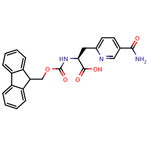 Chemical structure of Fmoc-2Pal(5-carbamoyl)-OH , CAS 3064793-67-2, AChemBlock AD286140
