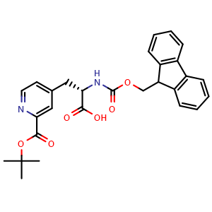 Chemical structure of Fmoc-4-Pal(2-COOtBu)-OH , CAS 3065645-99-7, AChemBlock AD286144