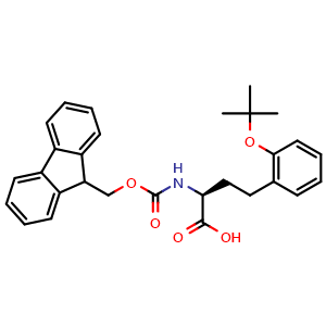 Chemical structure of (S)-2-((((9H-fluoren-9-yl)methoxy)carbonyl)amino)-4-(2-(tert-butoxy)phenyl)butanoic acid , CAS 3065646-70-7, AChemBlock AD286145