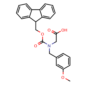 Chemical structure of N-Fmoc-N-(3-methoxybenzyl)-glycine , CAS 3065653-37-1, AChemBlock AD286149