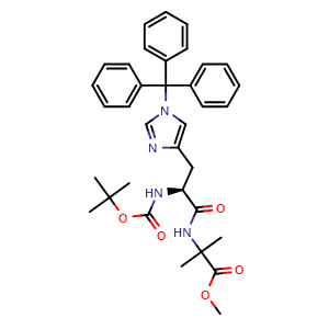 Chemical structure of Boc-His(Trt)-Aib-OMe , CAS 3098497-14-1, AChemBlock AD286152