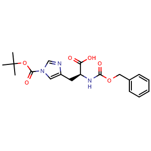 Chemical structure of Z-His(Boc)-OH , CAS 32675-94-8, AChemBlock AD286155