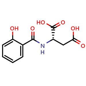 Chemical structure of N-(2-Hydroxybenzoyl)-L-aspartic acid , CAS 56145-94-9, AChemBlock AD286175
