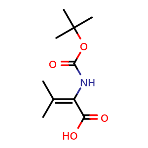Chemical structure of Boc-2,3-dehydro-Val-OH , CAS 58561-07-2, AChemBlock AD286176
