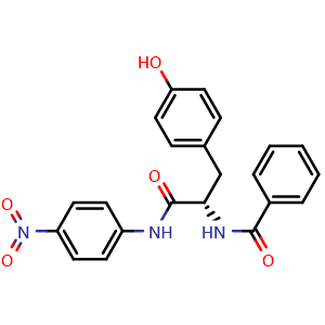 Chemical structure of N-Benzoyl-L-tyrosine p-nitroanilide , CAS 6154-45-6, AChemBlock AD286182