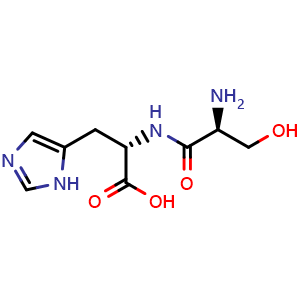 Chemical structure of H-Ser-His-OH , CAS 67726-09-4, AChemBlock AD286193