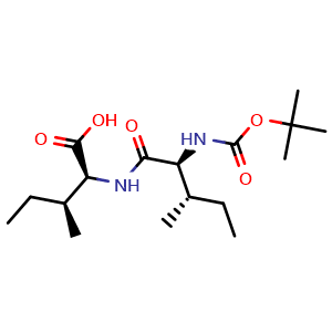 Chemical structure of Boc-Ile-Ile-OH , CAS 69541-98-6, AChemBlock AD286197