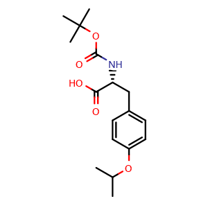 Chemical structure of Boc-D-Tyr(i-Pr)-OH , CAS 80131-85-7, AChemBlock AD286209
