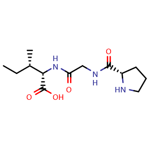 Chemical structure of H-Pro-Gly-Ile-OH , CAS 82793-79-1, AChemBlock AD286215