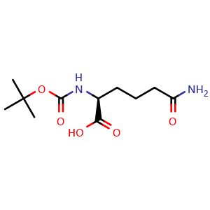 Chemical structure of (S)-6-amino-2-((tert-butoxycarbonyl)amino)-6-oxohexanoic acid , CAS 83793-20-8, AChemBlock AD286218