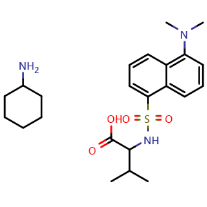 Chemical structure of Dansyl-DL-Val-OH.CHA , CAS 84540-67-0, AChemBlock AD286219