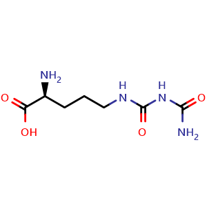 Chemical structure of H-L-Orn(Carbamoylcarbamoyl)-OH , CAS 89499-15-0, AChemBlock AD286227