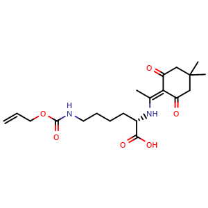Chemical structure of Dde-Lys(Alloc)-OH , AChemBlock AD286249