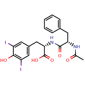 Chemical structure of Ac-Phe-Tyr(3,5-DiI)-OH , AChemBlock AD286252