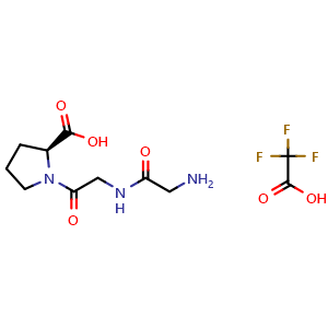 Chemical structure of H-Gly-Gly-Pro-OH.TFA , AChemBlock AD286254