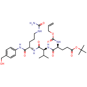 Chemical structure of Alloc-Glu(otbu)-Val-Cit-PAB , AChemBlock AD286263