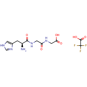 Chemical structure of H-His-Gly-Gly-OH.TFA , AChemBlock AD286269
