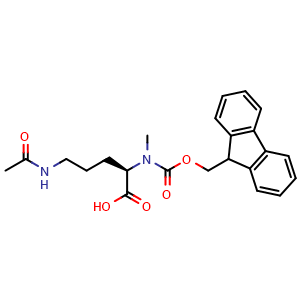 Chemical structure of Fmoc-N-Me-D-Orn(Ac)-OH , AChemBlock AD286274