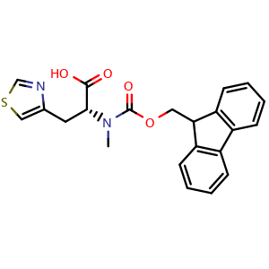 Chemical structure of Fmoc-N-Me-D-Ala(4-Thz)-OH , AChemBlock AD286276