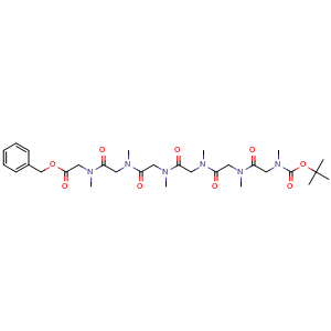 Chemical structure of Boc-(Sar)6-OBn , AChemBlock AD286277