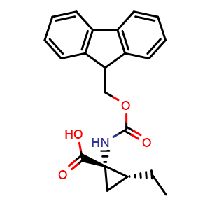 Chemical structure of (1S,2R)-Fmoc-2-Et-Cpc-OH , AChemBlock AD286282