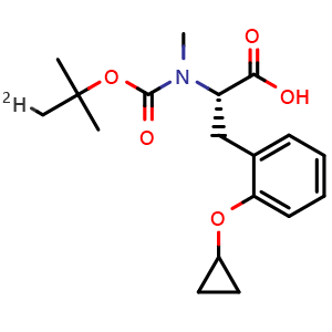 Chemical structure of Boc-D-N-methyl-2-(Cyclopropyloxy)-Phe-OH , AChemBlock AD286288