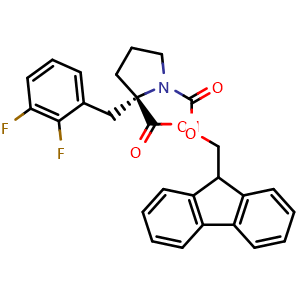 Chemical structure of Fmoc-2-(2,3-diF-Bzl)-Pro-OH , AChemBlock AD286289