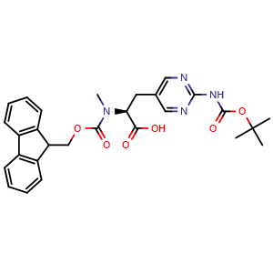 Chemical structure of Fmoc-Me5Pyrm2NH2(Boc)OH , AChemBlock AD286291