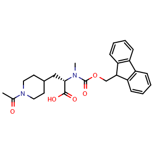Chemical structure of 2R-Fmoc-N-Me-3-(4-Pip-Ac)-Ala-OH , AChemBlock AD286294