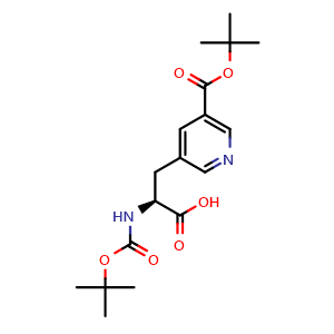 Chemical structure of Boc-3-Pal(5-COOtBu)-OH , AChemBlock AD286310