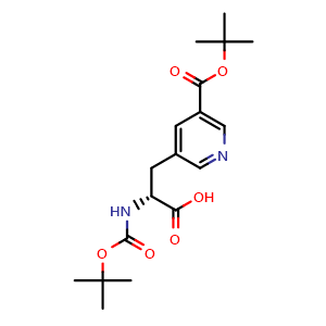 Chemical structure of Boc-D-3-Pal(5-COOtBu)-OH , AChemBlock AD286311