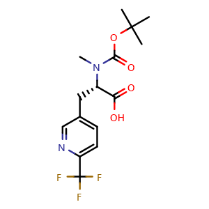 Chemical structure of Boc-N-Me-3-(6-CF3-3-pyridyl)-L-alanine , AChemBlock AD286314