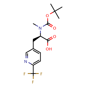 Chemical structure of Boc-N-Me-3-(6-CF3-3-pyridyl)-D-alanine , AChemBlock AD286315