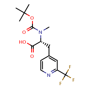 Chemical structure of Boc-N-Me-3-(2-CF3-4-pyridyl)-D-alanine , AChemBlock AD286317