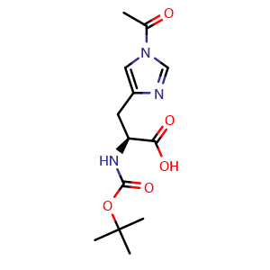 Chemical structure of Boc-His(Ac)-OH , AChemBlock AD286326