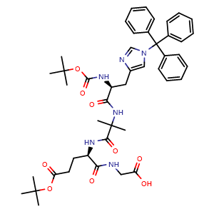 Chemical structure of Boc-His(Trt)-Aib-D-Glu(OtBu)-Gly-OH , AChemBlock AD286330