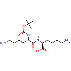 Chemical structure of Boc-Lys-Lys-OH , AChemBlock AD286333