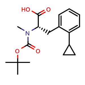 Chemical structure of Boc-N-Me-L-Phe(2-cPr)-OH , AChemBlock AD286335