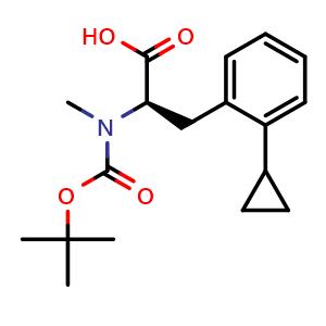 Chemical structure of Boc-N-Me-D-Phe(2-cPr)-OH , AChemBlock AD286336