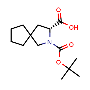 Chemical structure of Boc-4-spiro-Cpentyl-D-Pro-OH , AChemBlock AD286337