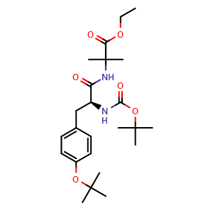 Chemical structure of Boc-Tyr(tBu)-Aib-OEt , AChemBlock AD286340