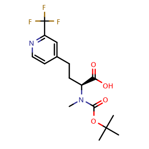 Chemical structure of Boc-N-Me-4-(2-CF3-4-pyridyl)-L-Abu-OH , AChemBlock AD286346