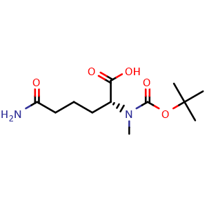 Chemical structure of Boc-N-Me-D-hGln-OH , AChemBlock AD286351