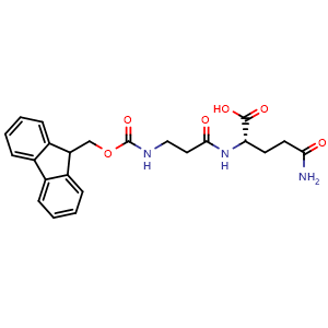 Chemical structure of Fmoc-β-Ala-Gln-OH , AChemBlock AD286353