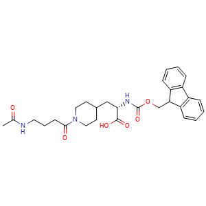 Chemical structure of Fmoc-A4paeAc(Ac)-OH , AChemBlock AD286356