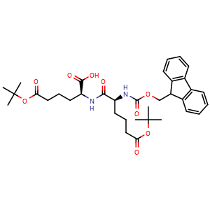 Chemical structure of Fmoc-Aad(OtBu)-Aad(OtBu)-OH , AChemBlock AD286357