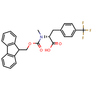 Chemical structure of Fmoc-D-N-Me-(4-CF3)-Phe-OH , AChemBlock AD286359