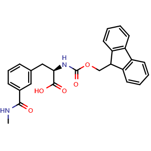 Chemical structure of Fmoc-D-Phe(3-CONMe)-OH , AChemBlock AD286360