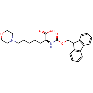 Chemical structure of Fmoc-hlys(Mor)-OH , AChemBlock AD286361