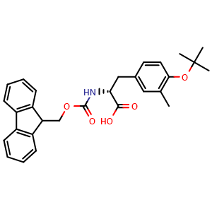 Chemical structure of Fmoc-D-Tyr(tBu,3-Me)-OH , AChemBlock AD286368